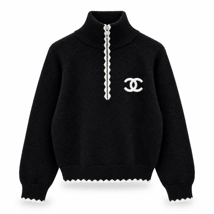 QUARTER ZIP BLACK